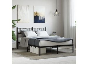 8721012048225 - BettgestellSchlafzimmerbett mit Kopfteil Metall Schwarz 140x190 cm vidaXL599497