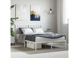 8721012048720 - BettgestellSchlafzimmerbett mit Kopfteil Metall Weiß 140x200 cm vidaXL