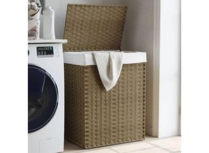 8721012050396 - Bonnevie - Wäschekorb mit Deckel 46x33x60 cm Poly Rattan vidaXL229858