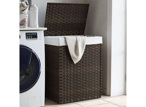 8721012050402 - Bonnevie - Wäschekorb mit Deckel Dunkelbraun 46x33x60 cm Poly Rattan vidaXL149655