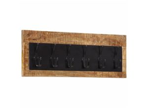 8721012079403 - Bonnevie - Wandgarderobe mit 6 Haken Massivholz Mango vidaXL86506