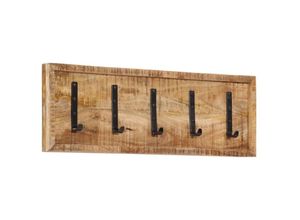 8721012079410 - Bonnevie - Wandgarderobe mit 5 Haken Massivholz Mango vidaXL39302