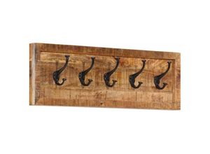 8721012079434 - Bonnevie - Wandgarderobe mit 5 Haken Massivholz Mango vidaXL26317