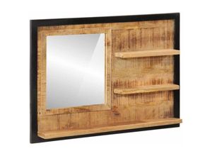 8721012085701 - Bonnevie - Spiegel mit Ablagen 80x8x55 cm Glas und Massivholz Mango vidaXL39952