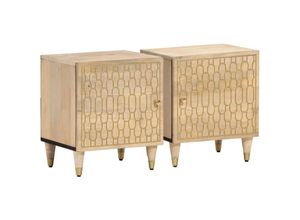 8721012108035 - Vidaxl - Nachttische 2 Stk 40x33x46 cm Massivholz Mango Braun