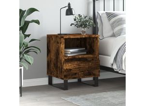 8721012110298 - Bonnevie - NachttischBeistelltisch Räuchereiche 40x35x50 cm Holzwerkstoff vidaXL