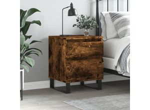 8721012110779 - Bonnevie - NachttischBeistelltisch Räuchereiche 40x35x50 cm Holzwerkstoff vidaXL