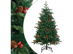 8721012117877 - Vidaxl - Künstlicher Weihnachtsbaum Klappbar mit Zapfen & Beeren 150 cm
