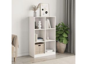 8721012122628 - Bonnevie - BücherregalStandregal Weiß 70x33x110 cm Massivholz Kiefer vidaXL