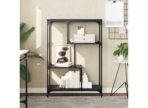 8721012125650 - Bonnevie - BücherregalStandregal Schwarz 81x36x115 cm Holzwerkstoff und Stahl vidaXL