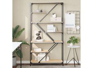 8721012125766 - Bonnevie - BücherregalStandregal Sonoma-Eiche 91x36x176 cm Holzwerkstoff und Stahl vidaXL