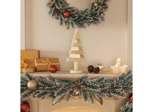 8721012133464 - Bonnevie - Deko-Weihnachtsbäume 2 Stk Holz 30 cm Massivholz Kiefer vidaXL629223