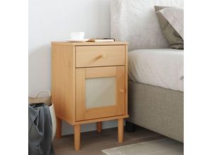 8721012134294 - Vidaxl - Nachttisch senja Rattan-Look Braun 40x35x65cm Massivholz Kiefer Braun