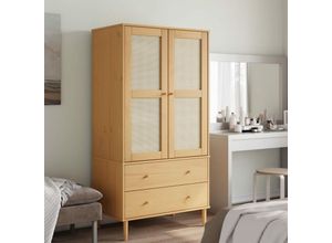 8721012134508 - Bonnevie - Kleiderschrank senja Rattan-Optik Braun 90x55x175cm Kiefernholz vidaXL27023