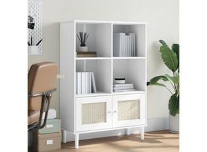 8721012134782 - Bonnevie - Bücherschrank senja Rattan-Look Weiß 90x35x130 cm Kiefernholz vidaXL46538 8721012134782 - Bonnevie - Bücherschrank senja Rattan-Look Weiß 90x35x130 cm Kiefernholz vidaXL46538
