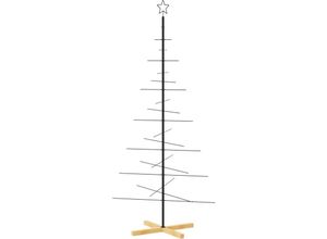 8721012137158 - Vidaxl - Weihnachtsbaum Metall mit Holzständer Schwarz 180 cm 218727