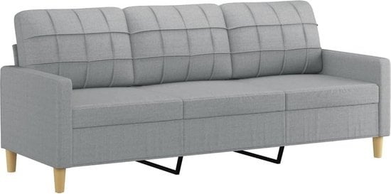 8721012138254 - vidaXL Dreisitziges Sofa-180-cm-Stoff-hellgrau