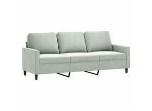 8721012139350 - Vidaxl - 3-Sitzer-Sofa Hellgrau 180 cm Samt Grau