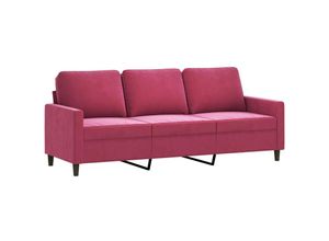 8721012139398 - Vidaxl - 3-Sitzer-Sofa Weinrot 180 cm Samt Rot