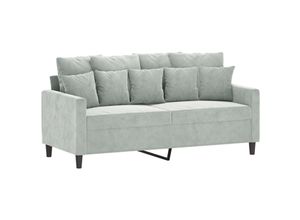 8721012140295 - Vidaxl - 2-Sitzer-Sofa Hellgrau 140 cm Samt 68243