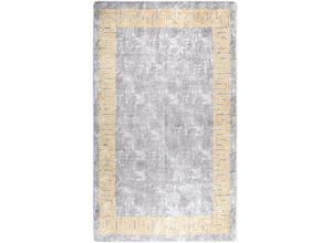 8721012161498 - Bonnevie - Teppich Waschbar Grau und Golden 150x230 cm Rutschfest vidaXL27014