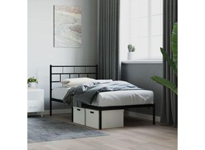 8721012188518 - BettgestellSchlafzimmerbett mit Kopfteil Metall Schwarz 80x200 cm vidaXL