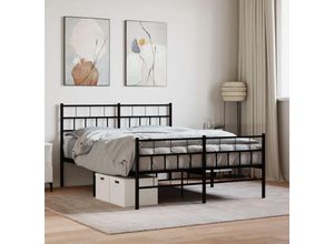 8721012188761 - BettgestellSchlafzimmerbett mit Kopf- und Fußteil Metall Schwarz 120x200 cm vidaXL