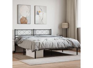 8721012190566 - BettgestellSchlafzimmerbett mit Kopfteil Metall Schwarz 140x190 cm vidaXL
