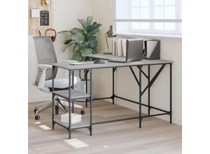 8721012193727 - Bonnevie - Schreibtisch Grau Sonoma 139x139x75 cm Holzwerkstoff vidaXL697483