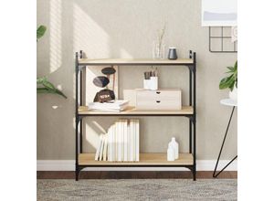 8721012194502 - Bücherregal 3 Böden Sonoma-Eiche 80x30x86 cm Holzwerkstoff vidaXL - Braun