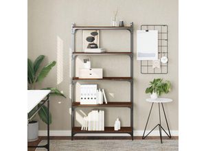 8721012194632 - Bonnevie - Bücherregal 5 Böden Braun Eiche-Optik 80x30x154cm Holzwerkstoff vidaXL265440