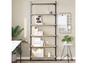 8721012194656 - Bonnevie - Bücherregal 6 Böden Sonoma-Eiche 80x30x188 cm Holzwerkstoff vidaXL244060