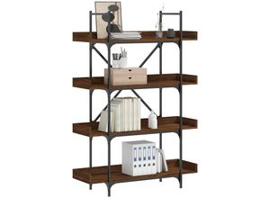8721012194786 - Bücherregal 4 Böden Braun Eiche-Optik 100x33x1455 cm vidaXL - Braun