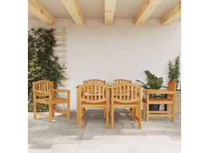 8721012207431 - Gartenstühle 6 Stk Gartensessel 58x59x88 cm Massivholz Teak vidaXL