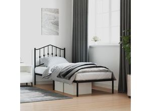 8721012210899 - Bonnevie - BettgestellSchlafzimmerbett mit Kopfteil Metall Schwarz 80x200 cm vidaXL760172