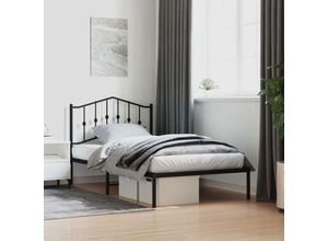 8721012210929 - Bonnevie - BettgestellSchlafzimmerbett mit Kopfteil Metall Schwarz 100x190 cm vidaXL176151