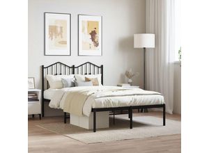 8721012210967 - Vidaxl - Bettgestell mit Kopfteil Metall Schwarz 120x200 cm 400529