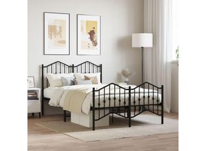 8721012211131 - BettgestellSchlafzimmerbett mit Kopf- und Fußteil Metall Schwarz 120x190 cm vidaXL557011
