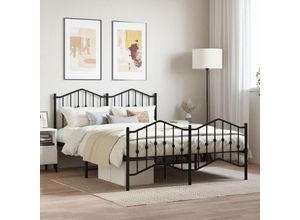 8721012211155 - BettgestellSchlafzimmerbett mit Kopf- und Fußteil Metall Schwarz 135x190 cm vidaXL800744