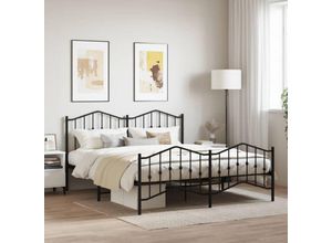 8721012211193 - BettgestellSchlafzimmerbett mit Kopf- und Fußteil Metall Schwarz 160x200 cm vidaXL556710