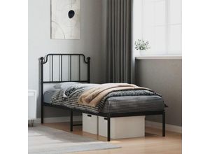 8721012211865 - BettgestellSchlafzimmerbett mit Kopfteil Metall Schwarz 75x190 cm vidaXL357950