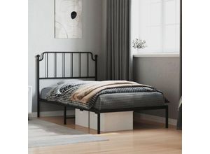 8721012211919 - BettgestellSchlafzimmerbett mit Kopfteil Metall Schwarz 100x200 cm vidaXL753065