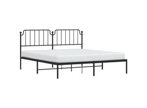 8721012212015 - BettgestellSchlafzimmerbett mit Kopfteil Metall Schwarz 183x213 cm vidaXL874599