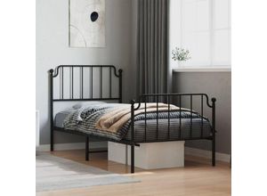 8721012212060 - BettgestellSchlafzimmerbett mit Kopf- und Fußteil Metall Schwarz 90x190 cm vidaXL872797