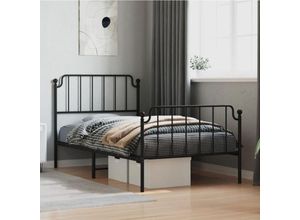 8721012212091 - BettgestellSchlafzimmerbett mit Kopf- und Fußteil Metall Schwarz 100x200 cm vidaXL812390