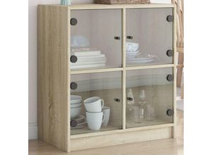 8721012213302 - Beistellschrank mit Glastüren Sonoma-Eiche 68x37x755 cm vidaXL - Braun