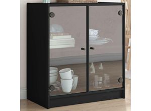 8721012213715 - Bonnevie - Beistellschrank mit Glastüren Schwarz 68x37x755 cm vidaXL712778