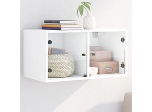 8721012214477 - Bonnevie - Wandschrank mit Glastüren Weiß 685x37x35 cm vidaXL630423