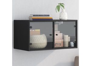 8721012214491 - Bonnevie - Wandschrank mit Glastüren Schwarz 685x37x35 cm vidaXL832254