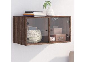 8721012214590 - Wandschrank mit Glastüren Braun Eichen-Optik 685x37x35 cm vidaXL - Braun